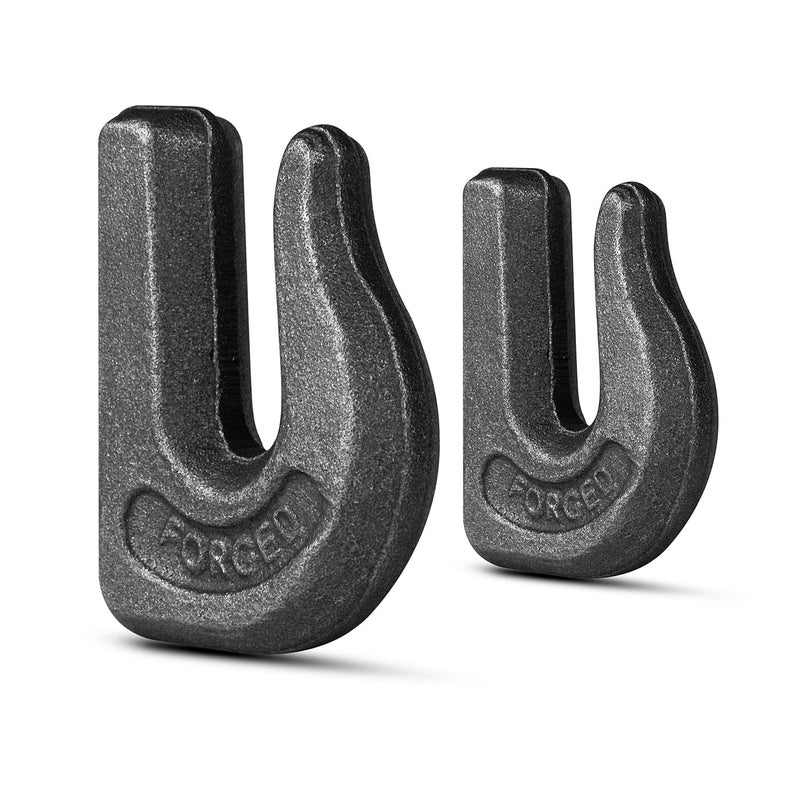 XHMAXE 4Pcs 3/8'' Weld-On Grab Chain Hooks, Grade 70 Clevis Grab Chain Hooks, Heavy Duty Forged Grade Tow Hook Weldable for Trailer Truck, Rigging, Car, SUV, RV, UTV, Tractors Loader Bucket-6600 LBS - Image 4